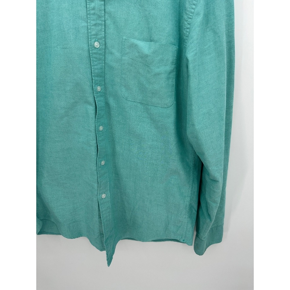 J. Crew Mens Flex Blue Green Button Down Dress Shirt Size L 16-16.5 Preppy - Picture 3 of 7